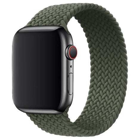 Apple Watch Series SE 1st Gen (2020) - GPS + Cellular - 40MM - Space Gray with Green Braided Solo Loop Band